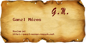 Ganzl Mózes névjegykártya
